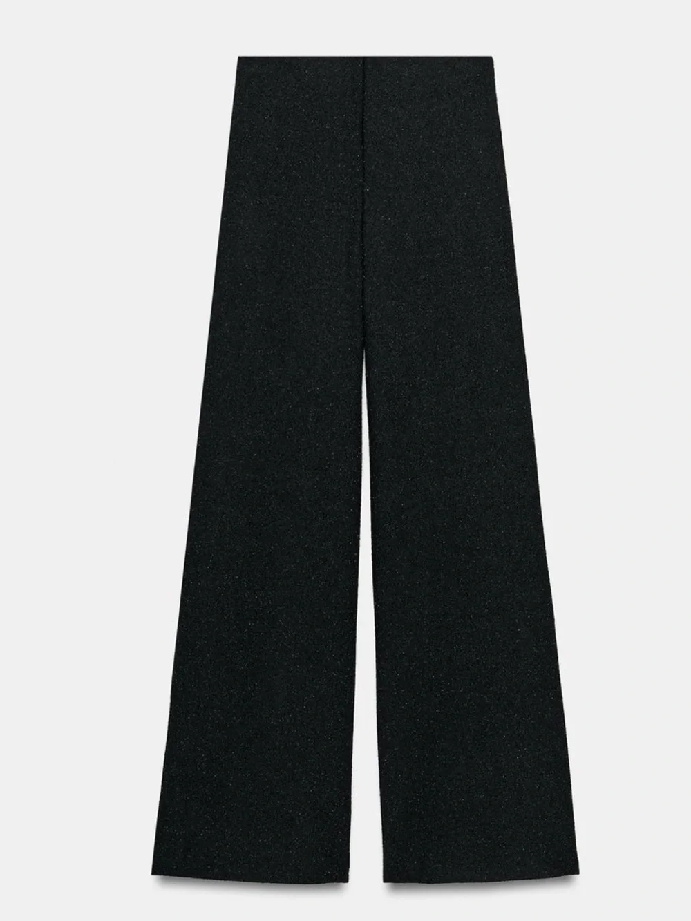 Zara NWT Black gold metallic thread Wide-Leg gold button Pants